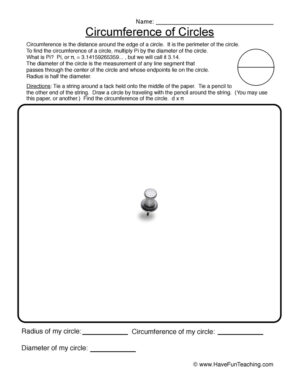 Drawing Circumference of Circles Worksheet