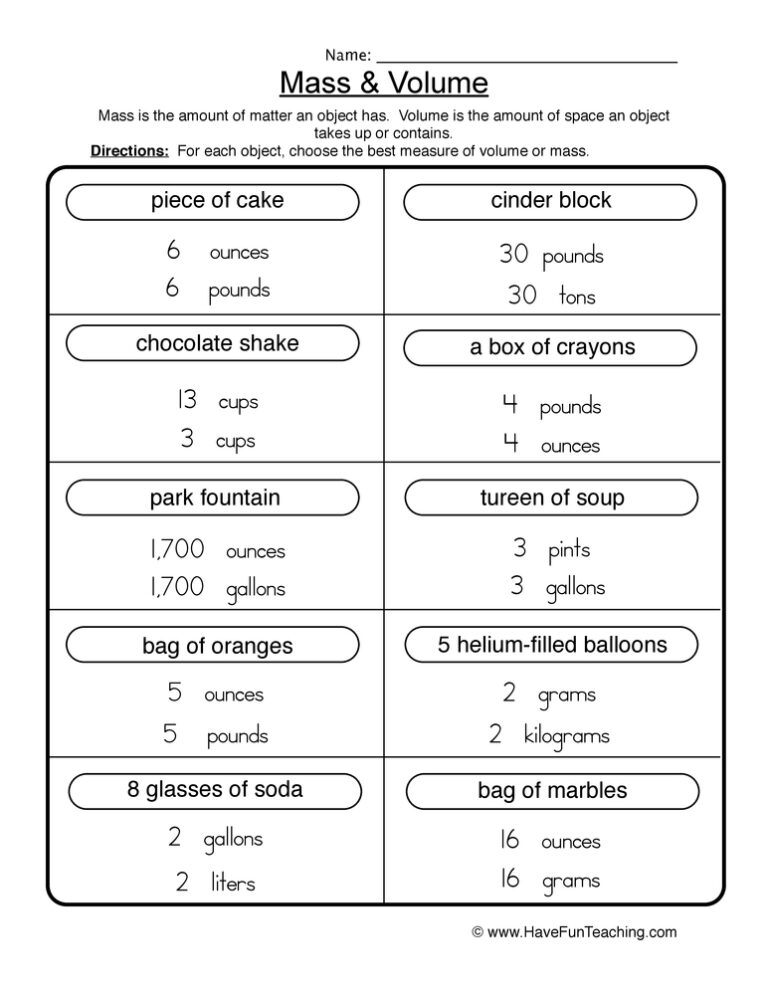 Volume Worksheets - Have Fun Teaching