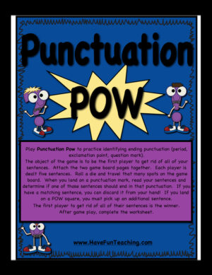 Punctuation Pow Activity