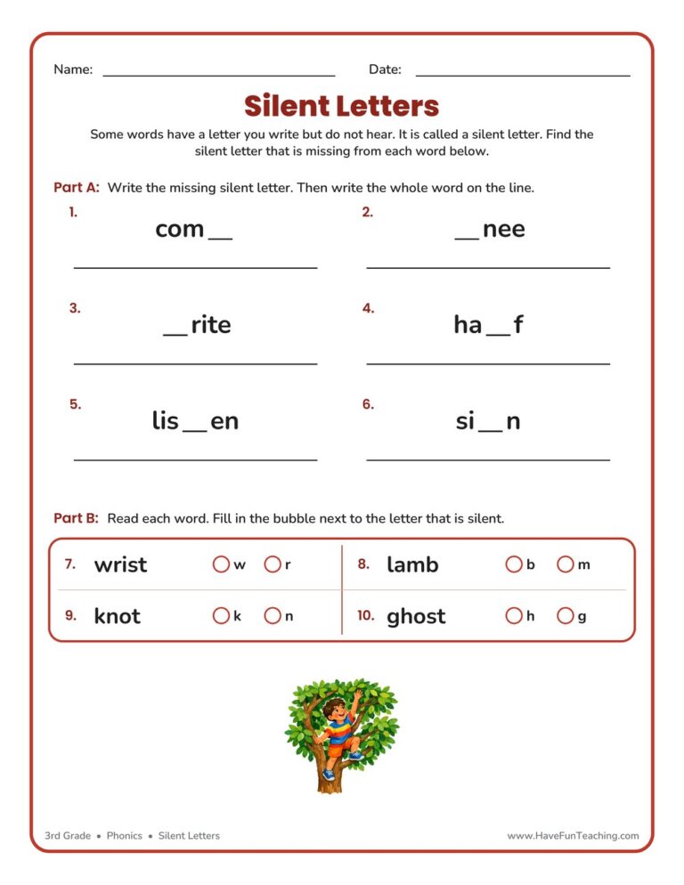Silent Letters Worksheet