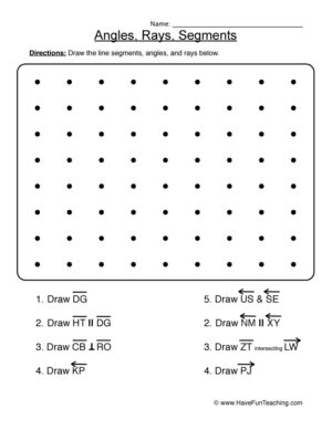 Lines Rays and Segments Worksheet