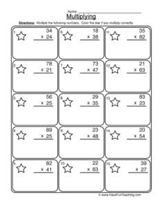 Multiplication 2 Digit Worksheet - Have Fun Teaching