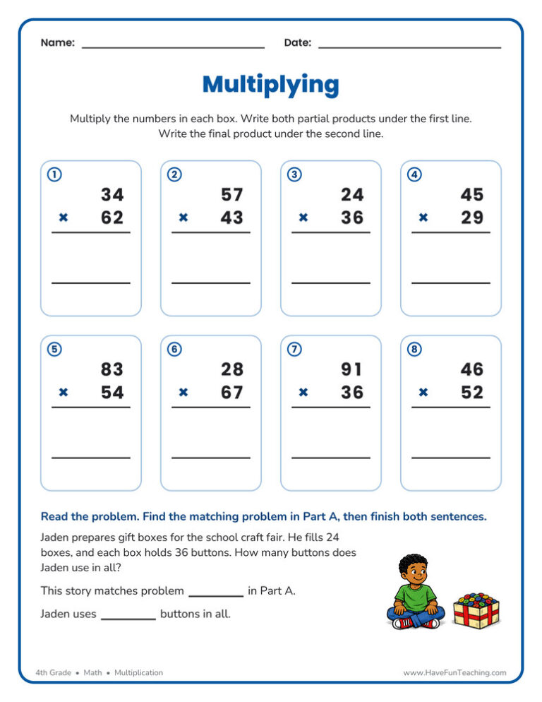 Multiplication 2 Digit Worksheet