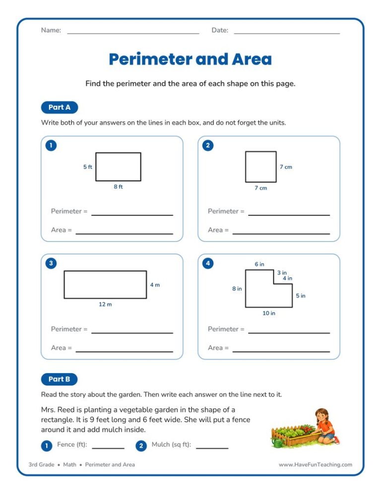 Perimeter Area Worksheet