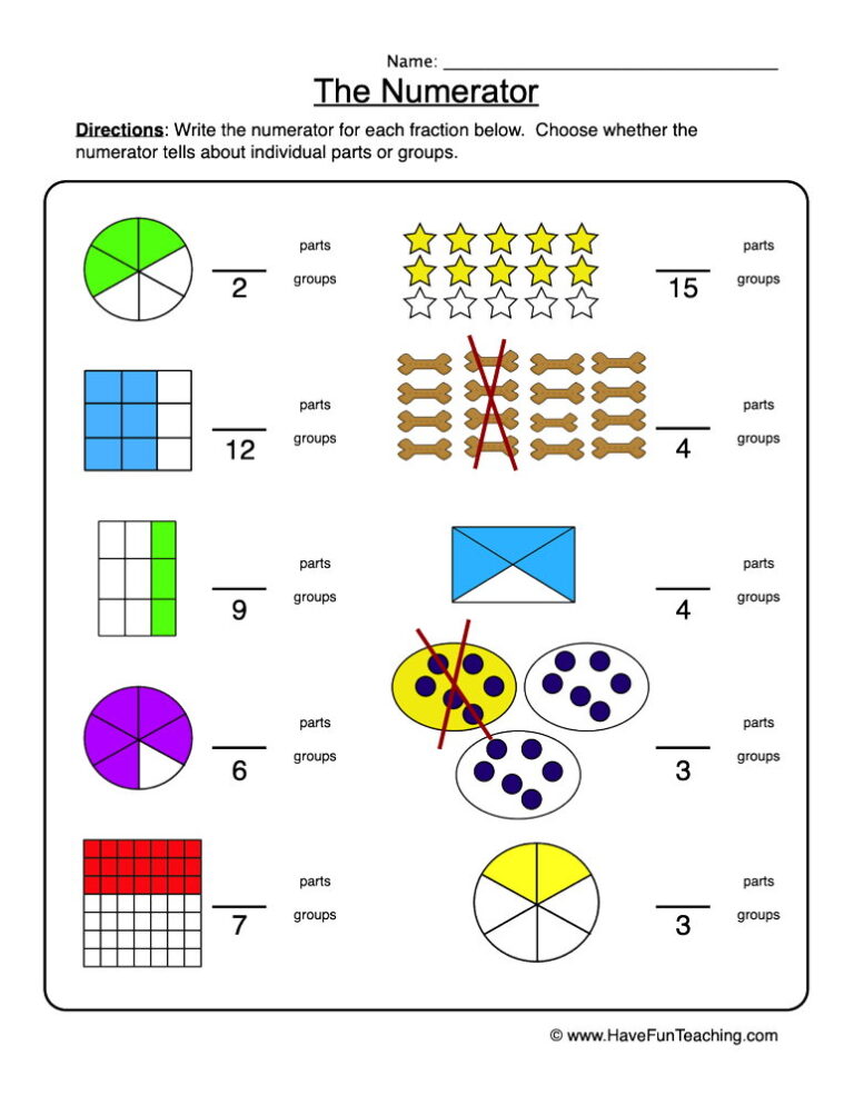 Writing Fractions Worksheet