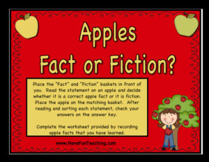 Apples Fact or Fiction Activity