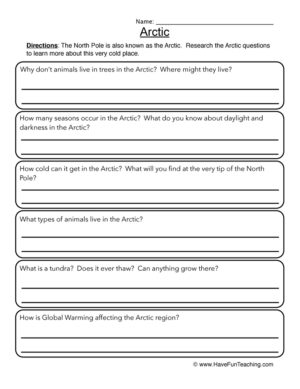 Arctic Research Worksheet