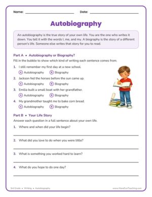 Autobiography Worksheet