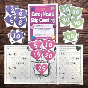 Candy Hearts Skip Counting Valentine's Day Activity