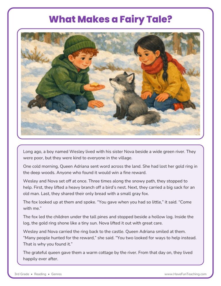Fairy Tales Elements Worksheet