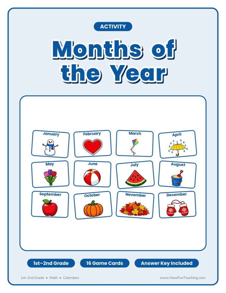 Months of the Year Activity