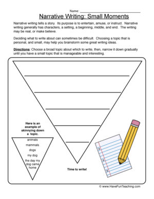 Narrative Writing Small Moments Worksheet