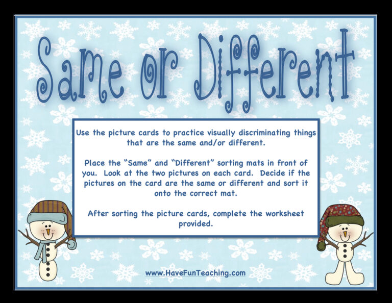Same or Different Activity