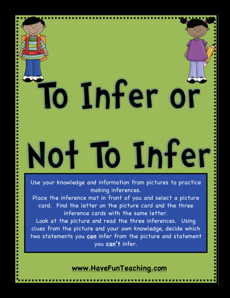 To Infer or not to Infer Inferences Activity