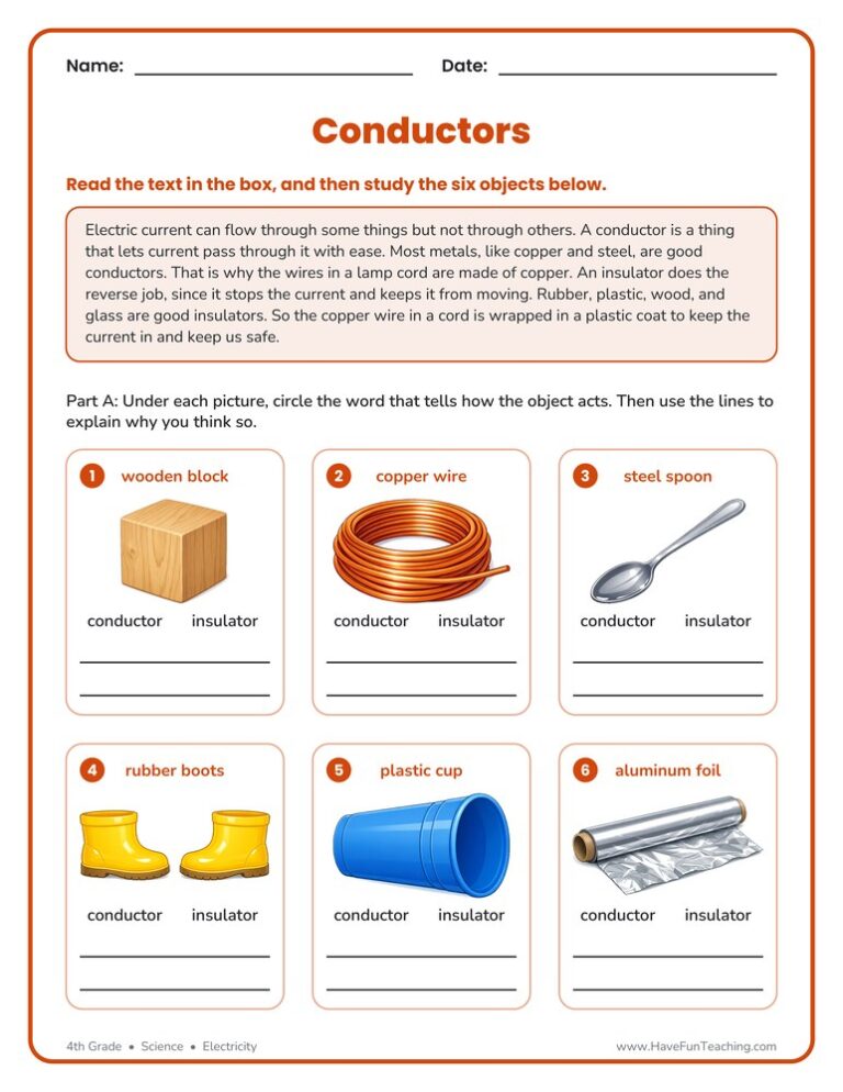 Conductors Worksheet