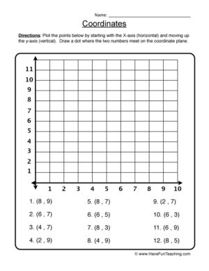 Use Coordinate Pairs Worksheet