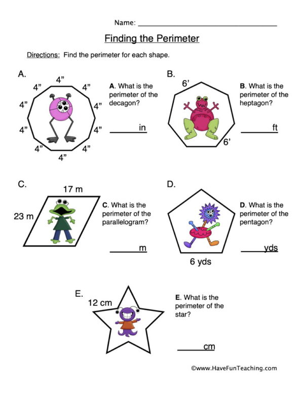 Perimeter Worksheets - Have Fun Teaching