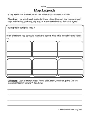 Map Legends Worksheet - Have Fun Teaching
