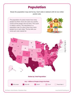 3rd Grade Population Map Worksheet