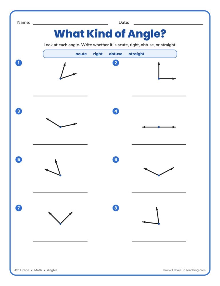 What Kind of Angle Worksheet