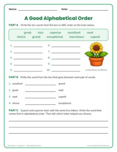 A Good Alphabetical Order Worksheet - Have Fun Teaching
