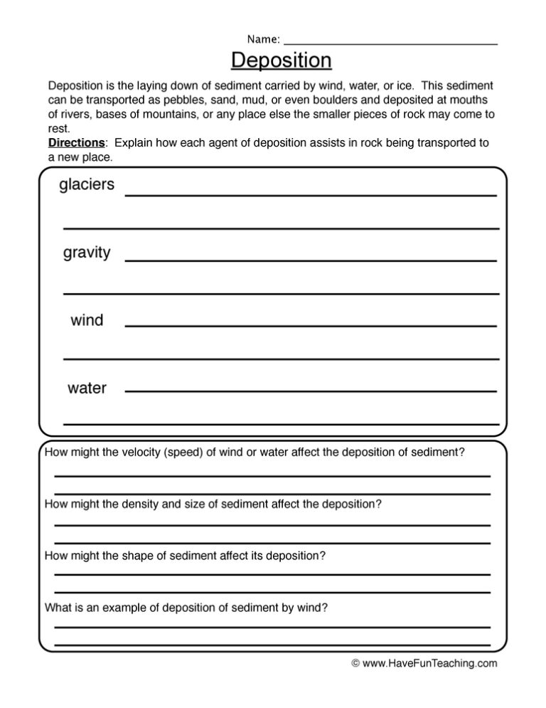 Deposition Worksheet
