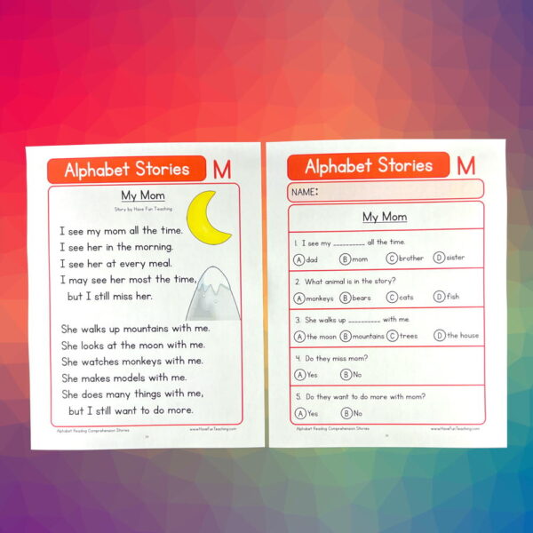 Alphabet Stories Letter M Reading Comprehension Worksheet - Have Fun ...
