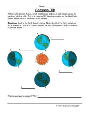 Seasonal Tilt Worksheet