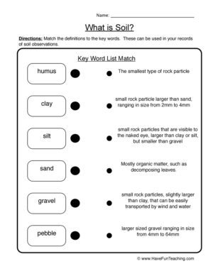 Soil Matching Worksheet