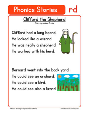 Clifford the Shepard RD Phonics Stories Reading Comprehension Worksheet