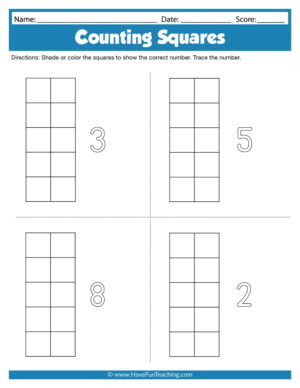 Counting Squares Worksheets