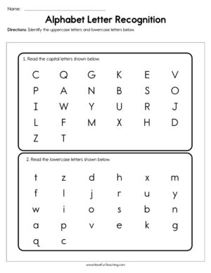 Alphabet Letter Recognition Assessment