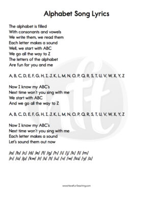 Alphabet Songs Lyrics