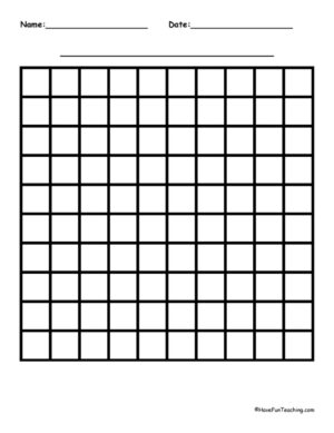 10 by 10 Blank Graph Paper