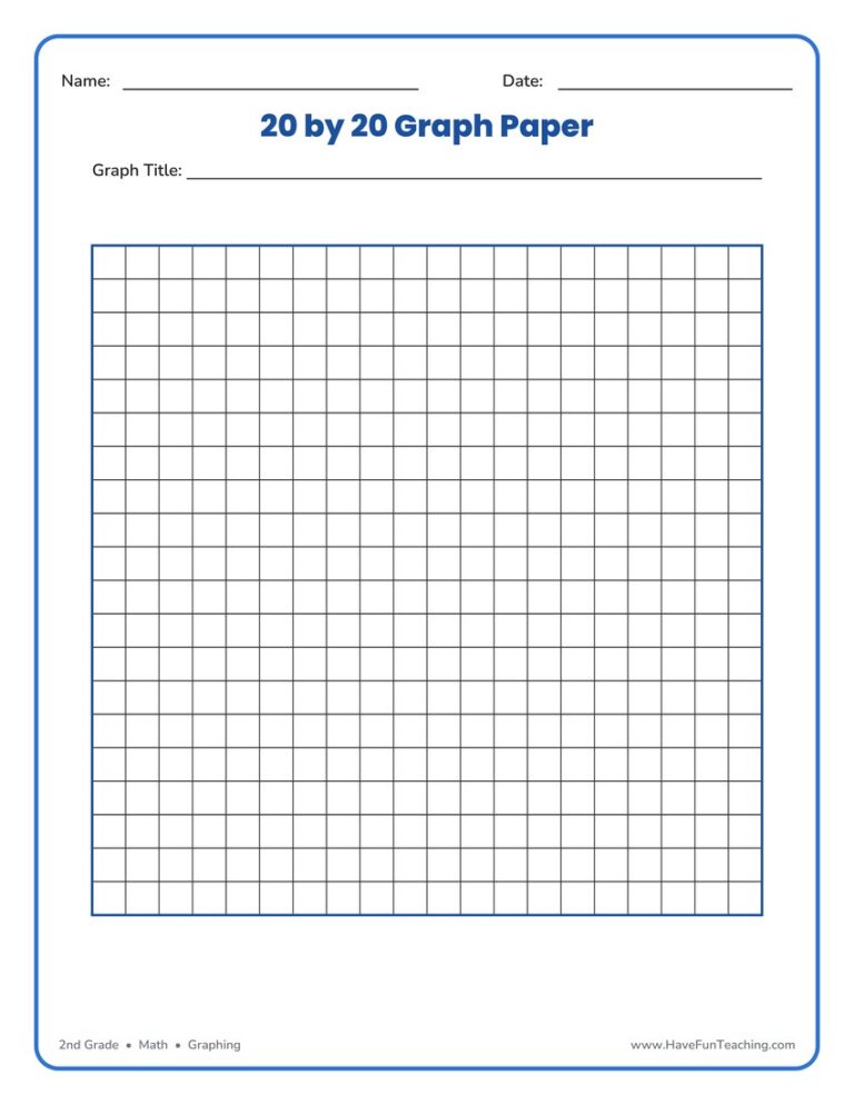20 by 20 Blank Graph Paper