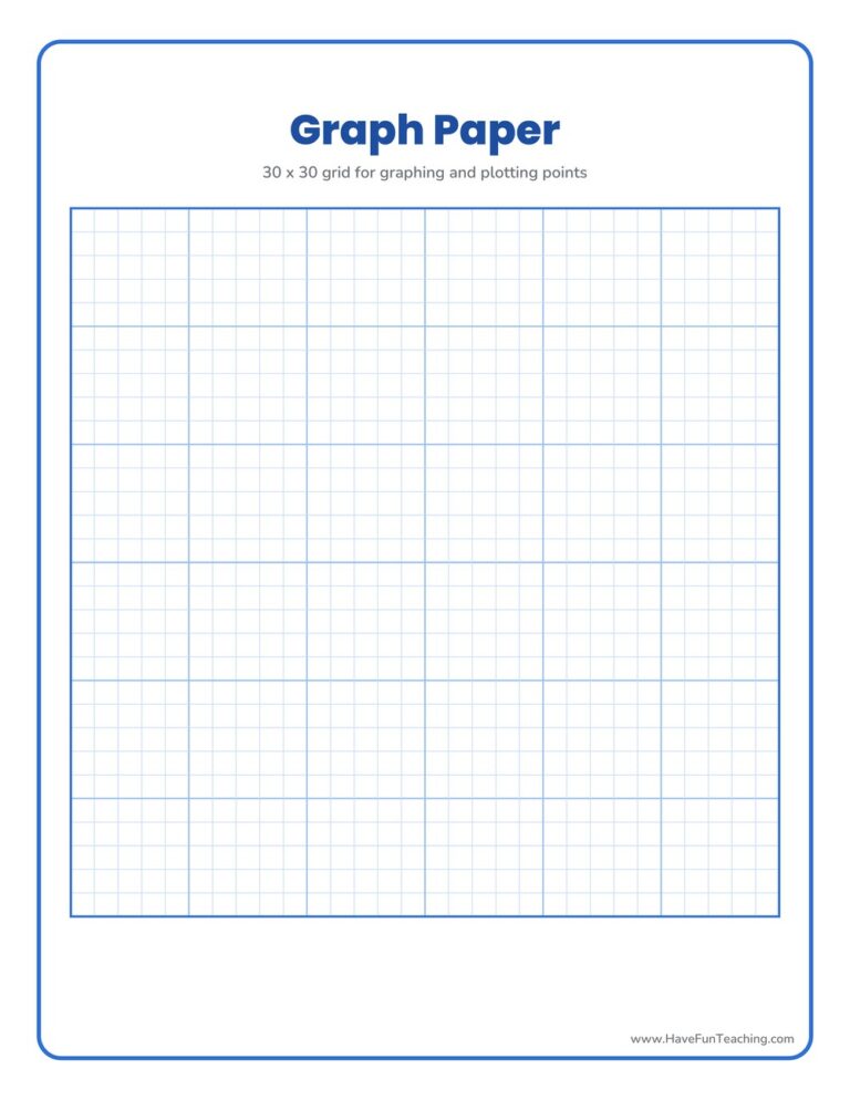 30 by 30 Blank Graph Paper