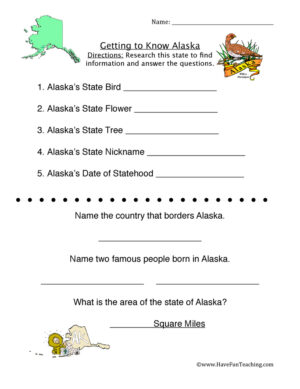 Alaska Worksheet
