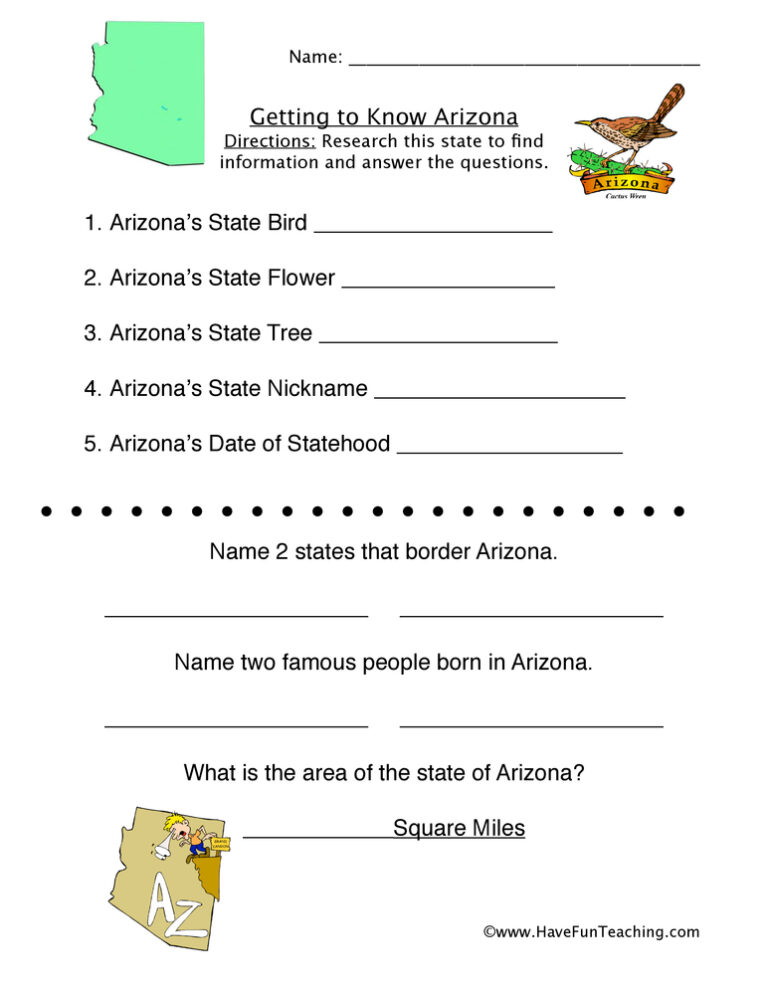 Arizona Worksheet