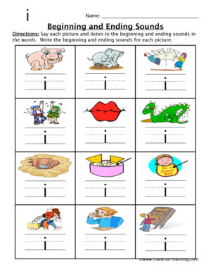 Short I Beginning and Ending Sounds Worksheet
