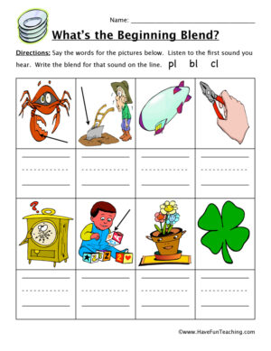 Beginning Sound Worksheet