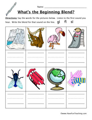 Beginning Sound Worksheet