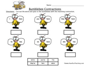 Bumblebee Have Contractions Worksheet