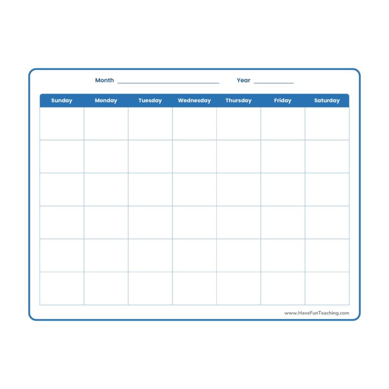 Blank Calendar