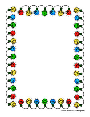 Christmas Lights Writing Paper