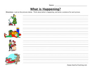 Christmas Sentences Worksheet