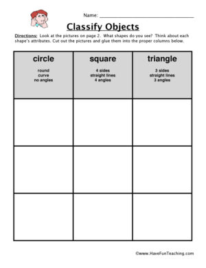 Classifying Shapes Worksheet