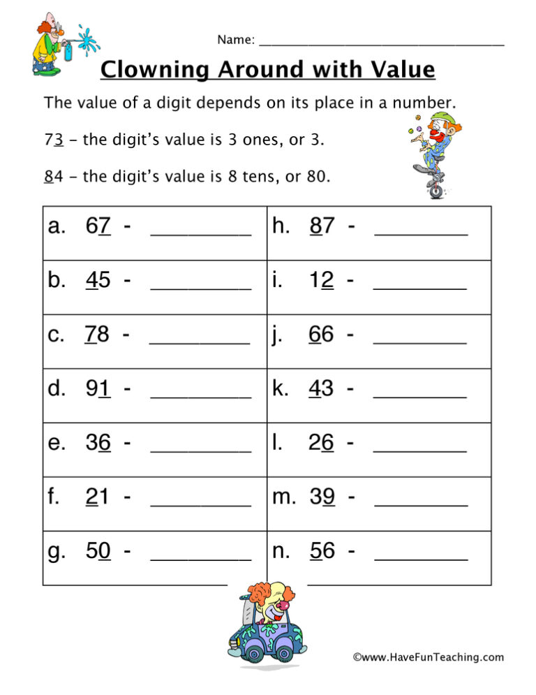 Tens and Ones Place Value Worksheet - Have Fun Teaching