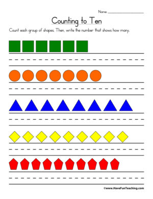 Counting To Ten Worksheet