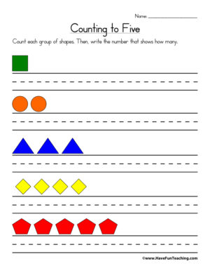 Counting To Five Worksheet