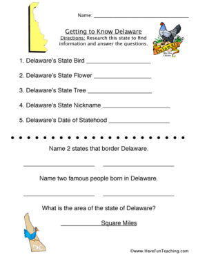 Delaware Worksheet